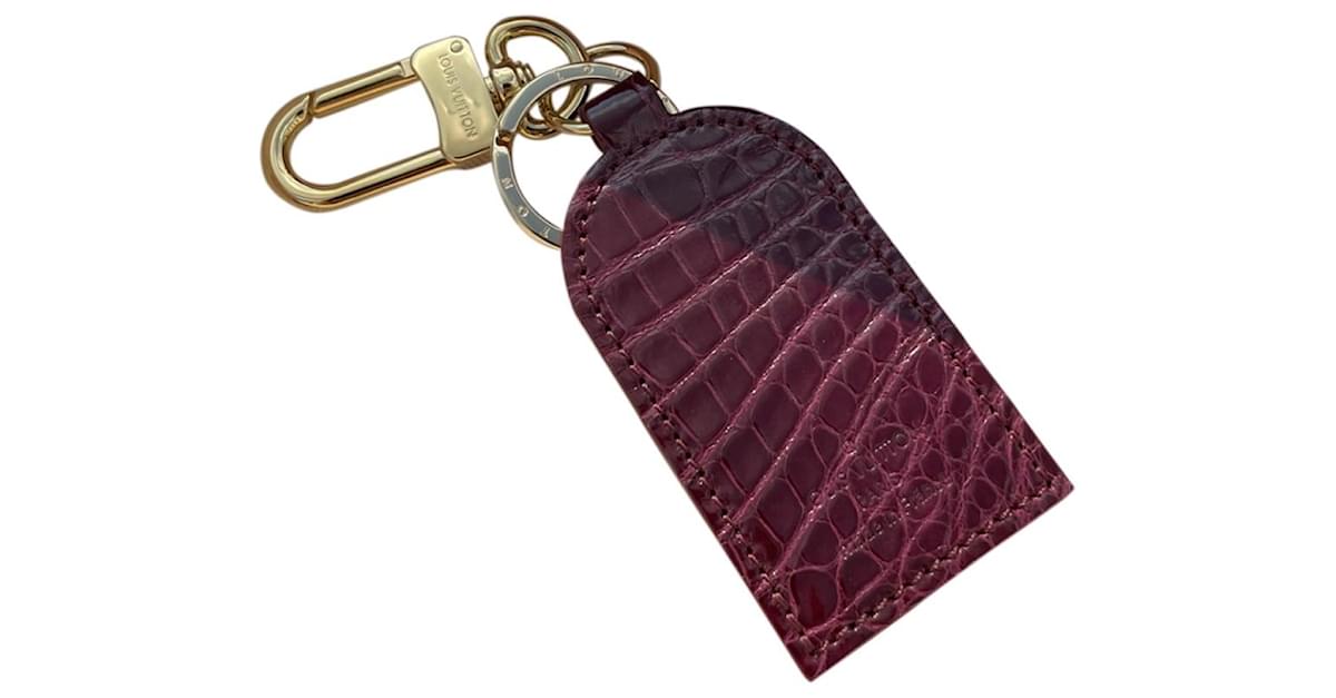 Louis Vuitton bag charm / luggage bag tag Red Exotic leather ref