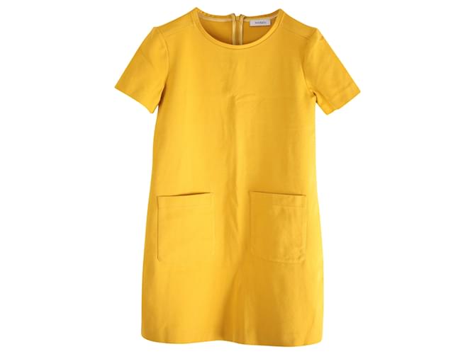 Max Co Abito a trapezio Max&Co in jersey di cotone giallo Lycra
