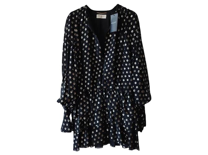 gold dresses elegant Gold Dot Black Maxi Dress main image 0