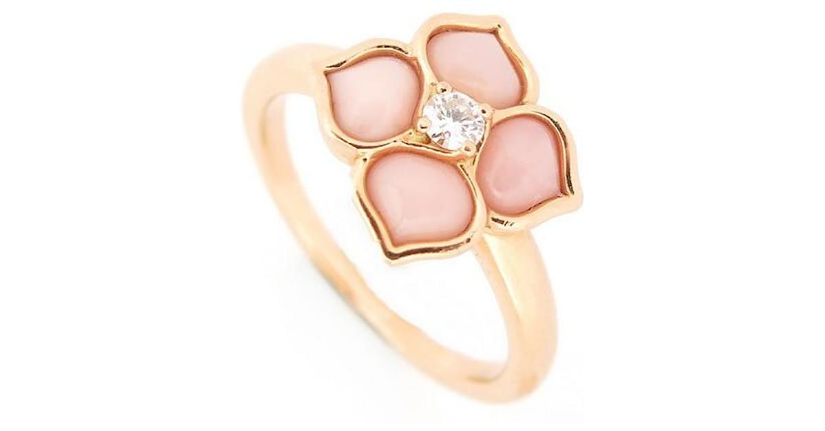 NEW CHOPARD IMPERIAL FLOWER RING 828242 T52 ROSE GOLD OPAL DIAMOND RING Golden Pink gold ref.521205 Joli Closet