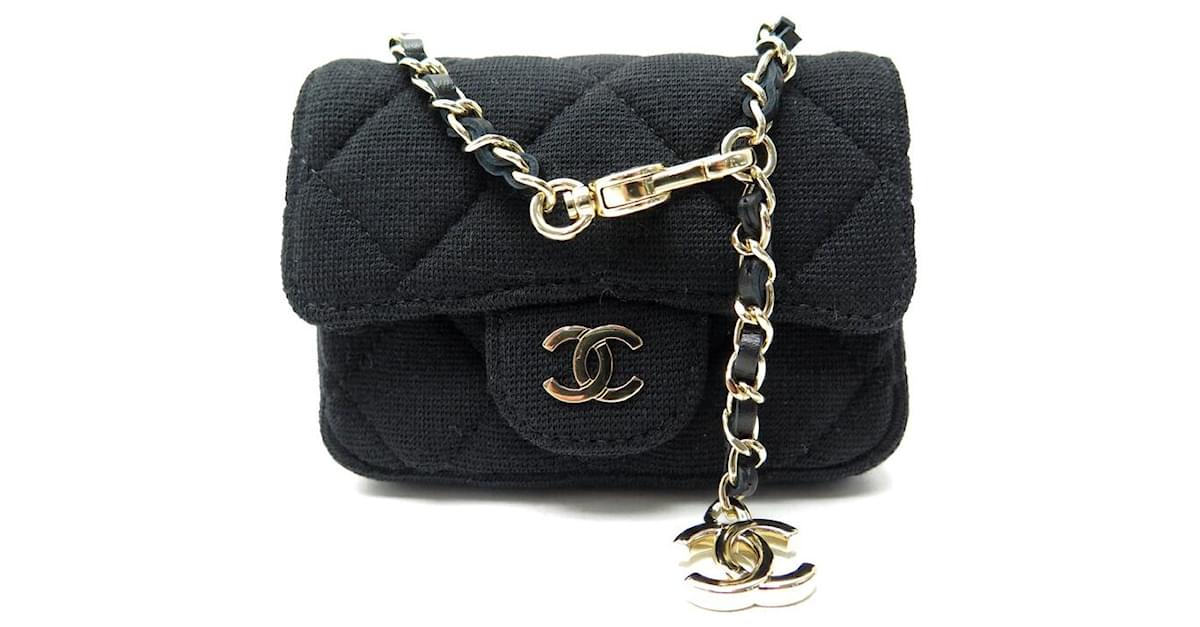 Classic Flap Chain Belt Bag Quilted Jersey Mini