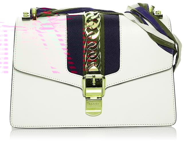 Sylvie Gucci Handbags White Color Gucci White Bee Star Sylvie Mini