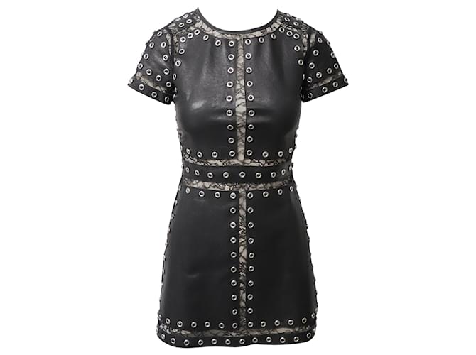 ALICE AND OLIVIA　黒刺繡ドレス Bijou Crystal Gown In Black/off White | Alice + Olivia