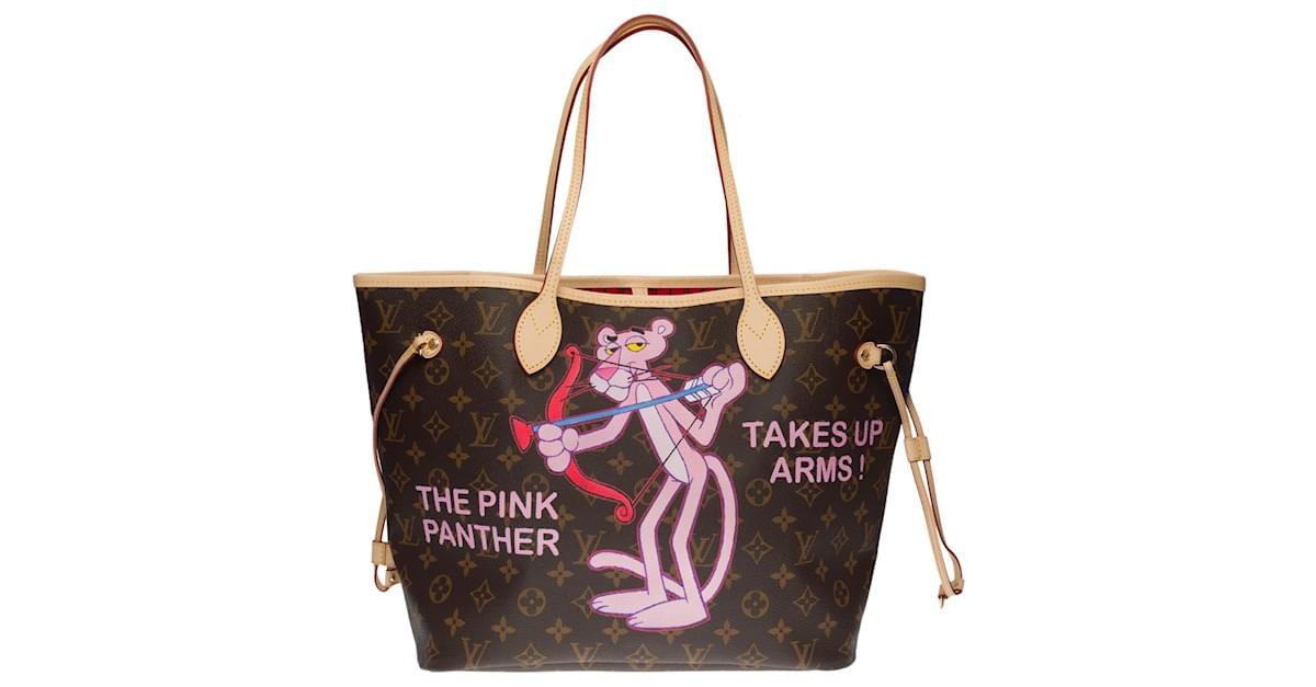 Louis Vuitton NEVERFULL PM CUSTOMIZED PINK PANTHER LOVES