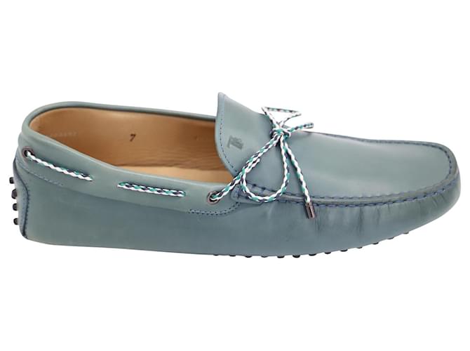 Tod's City Gommino Driving Shoes in Light Blue Leather