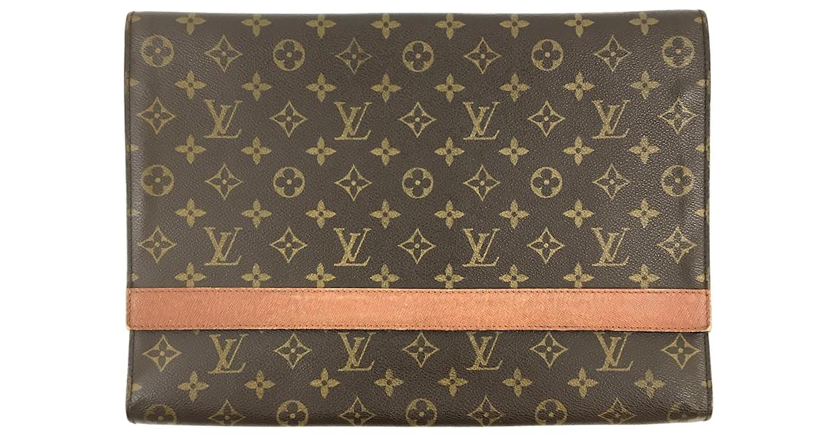 Louis Vuitton Portfolio Clutch Flap Monogram Canvas Brown Leather  ref.524388 - Joli Closet