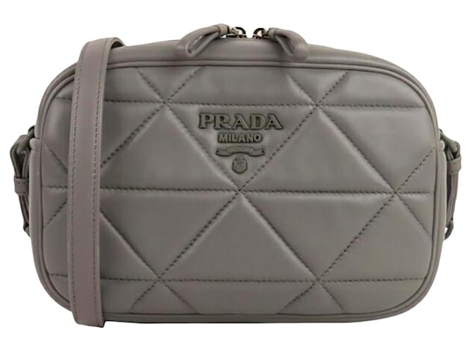 Prada Gray Spectrum Nappa Impuntu Crossbody Bag Grey Leather ref