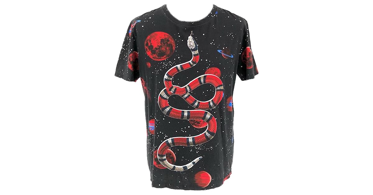 Gucci t-shirt black with space and snake design ref.530690 - Joli