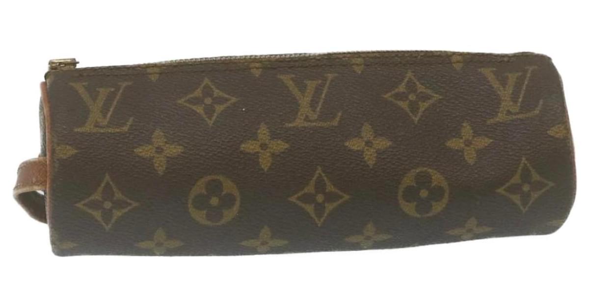 LOUIS VUITTON Monogram Trousse Ronde Pouch Pen Case M47630 auth