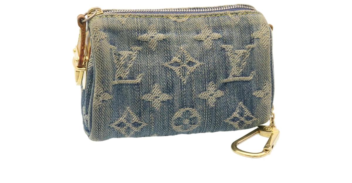 LOUIS VUITTON Monogram Denim Trousse Speedy Pouch Blue M95082 LV