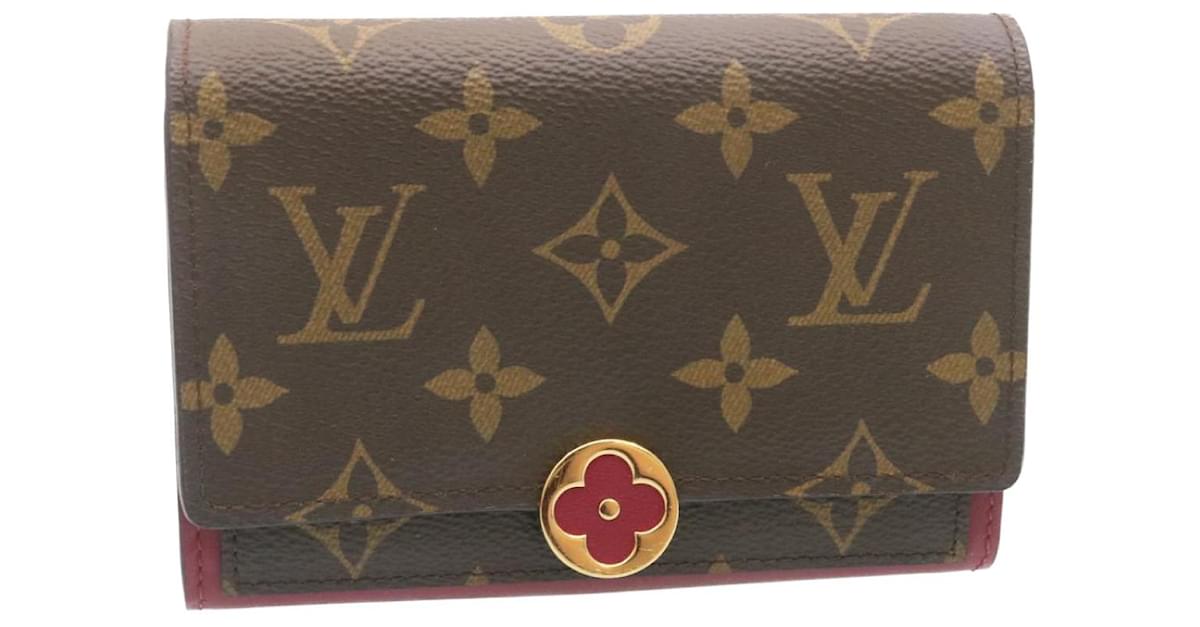 Louis Vuitton M64588 Flore Compact Wallet Monogram Canvas Fuchsia