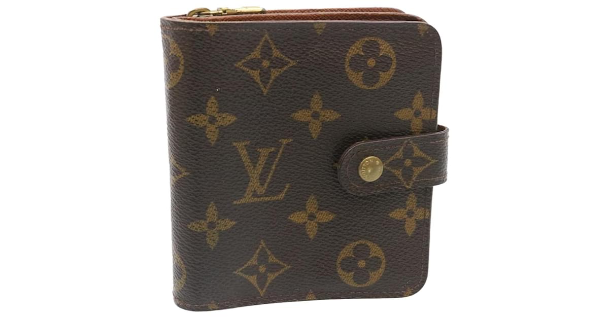 Auth Louis Vuitton Monogram Compact Zip M61667 Wallet (bi-fold