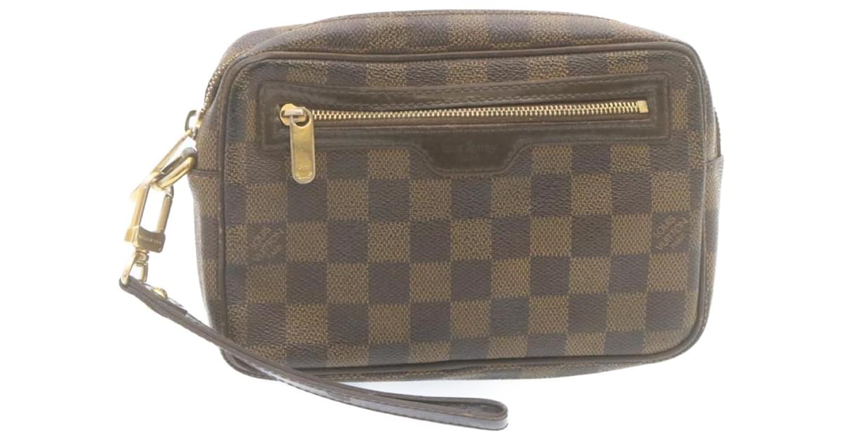 Auth Louis Vuitton Damier Pochette Billet Macau N61739 Men Women Clutch Bag
