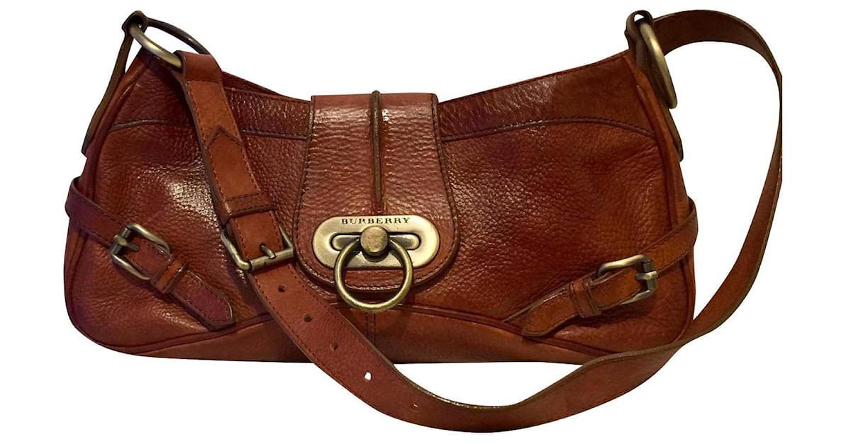 Burberry shoulder bag / pochette Brown Chestnut Leather ref.534640