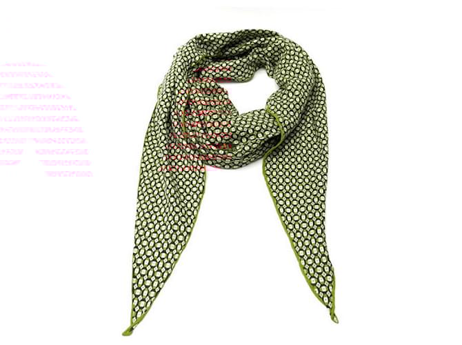 Hermès HERMES GRAND LOSANGE SCARF IN CASHMERE ORANGE CHALE CASHMERE