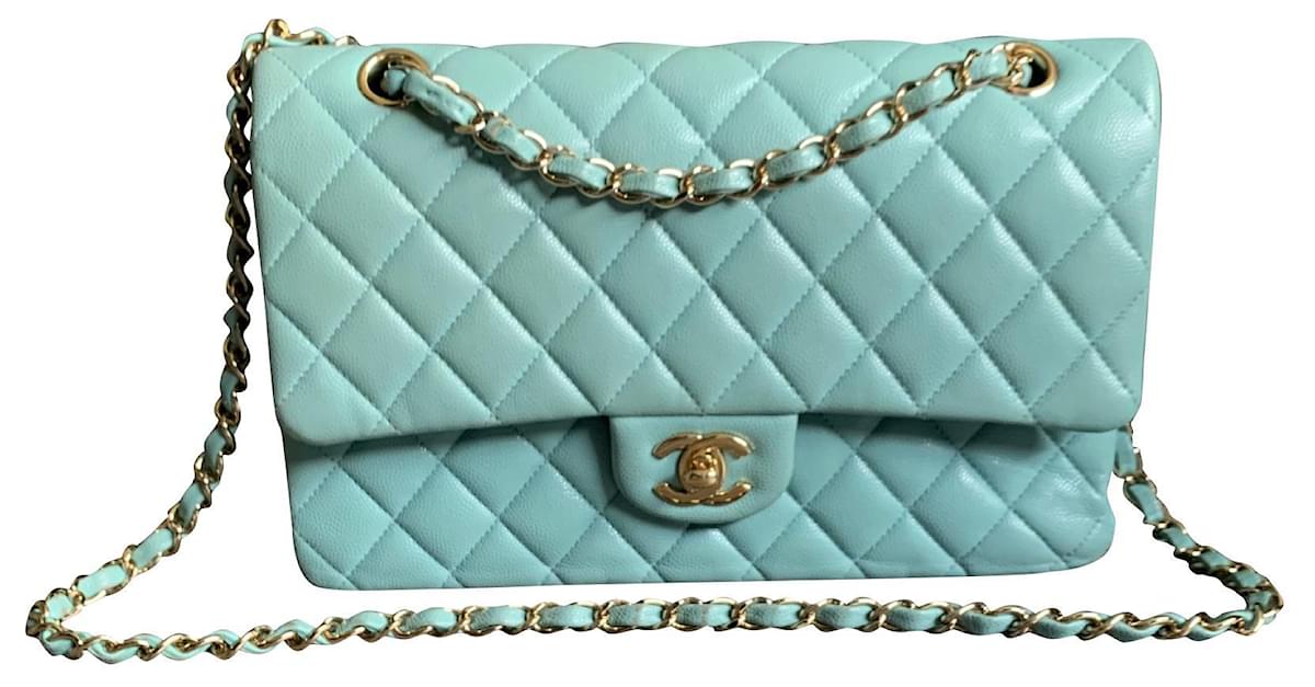 Timeless/classique leather handbag Chanel Blue in Leather - 35474319