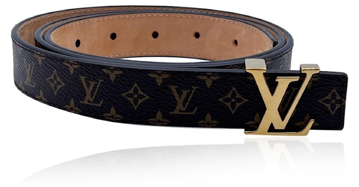 Louis Vuitton Brown Mini Monogram Canvas Logo Buckle Belt Size 95/38 Cloth  ref.536150 - Joli Closet