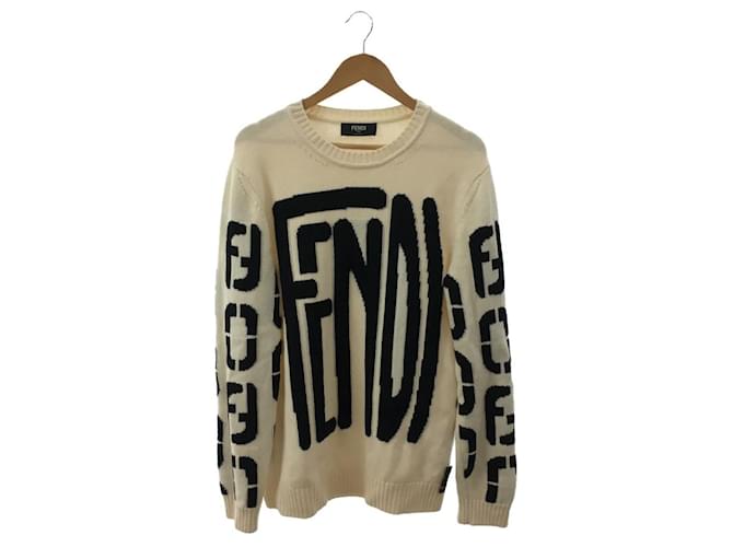 FENDI ◇ 20AW Big Logo Crew Neck Sweater 52 Wool