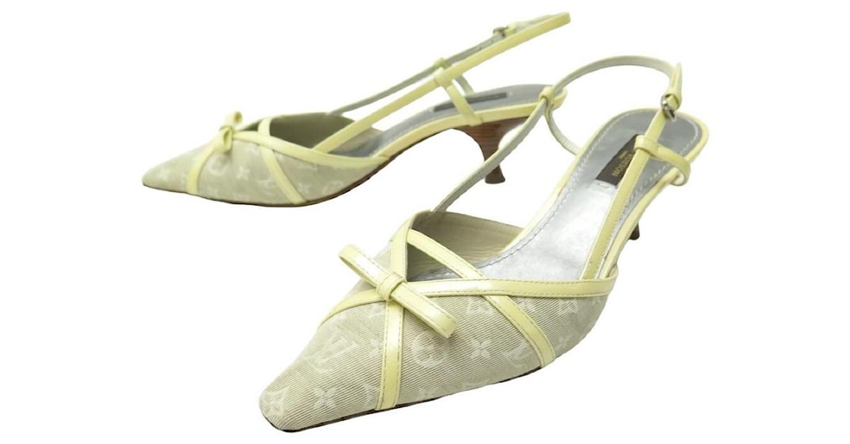 LOUIS VUITTON SHOES PUMPS BEVERLY HILLS 38 CANVAS MONOGRAM SHOES Beige  Leather ref.543218 - Joli Closet