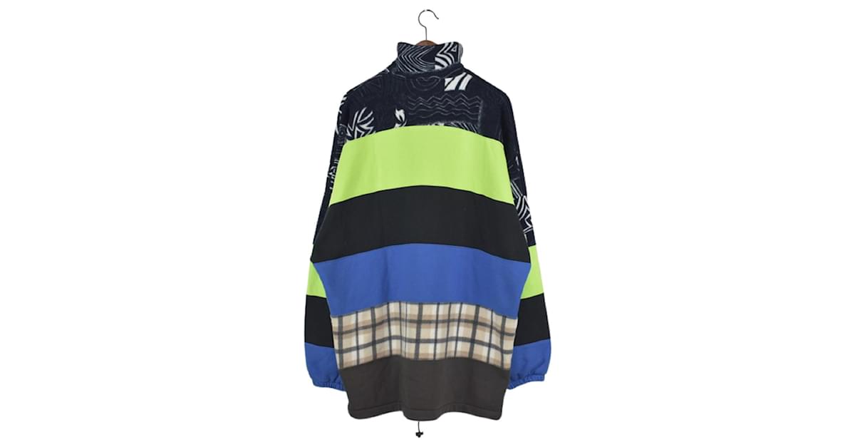 *BALENCIAGA 18AW pattern switching half zip long length trainer Multiple  colors Cotton Polyester ref.544243