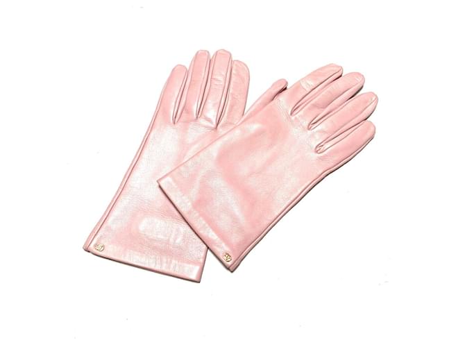 GUCCI☆手袋☆ピンク Gucci Gloves Pink Leather ref.JC545611 (Sold) - Joli Closet