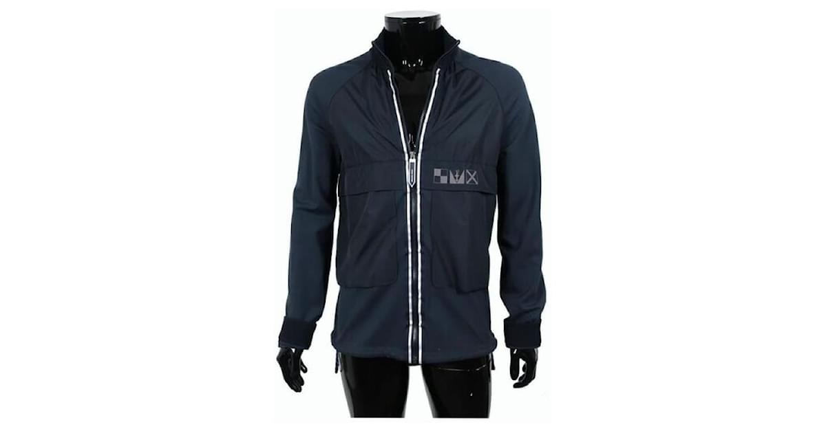 Louis Vuitton Men's Large Navy Blue LV America's Cup Zip Up Jacket 7lv222s  For Sale at 1stDibs