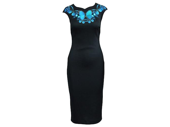 Ted Baker Black Slim Fit Dress with Butterfly Print (Sold) - Joli Closet