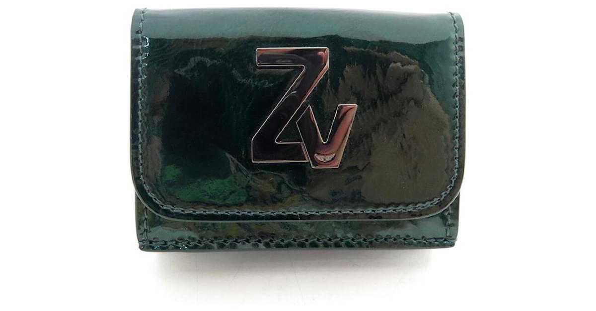 NEW ZADIG & VOLTAIRE ZV INITIAL TRIFOLD CHANCE PATENT LEATHER