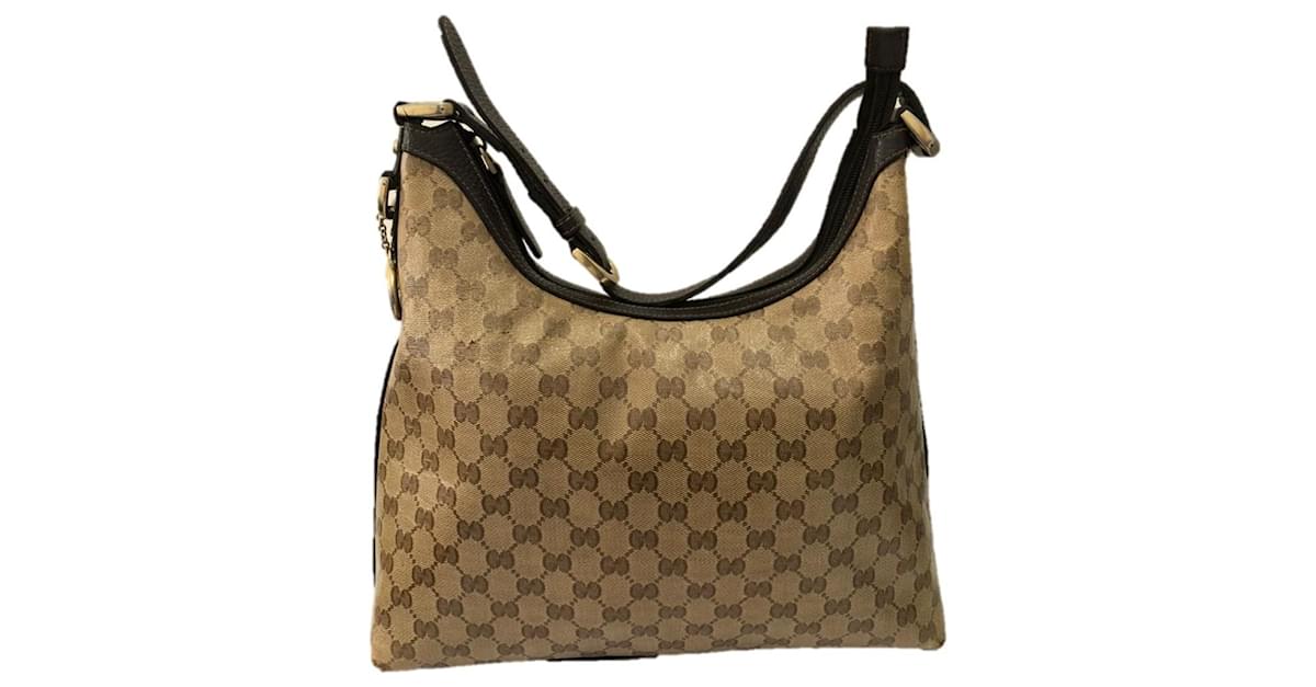 Hobo cloth handbag Gucci Brown in Cloth - 32043819