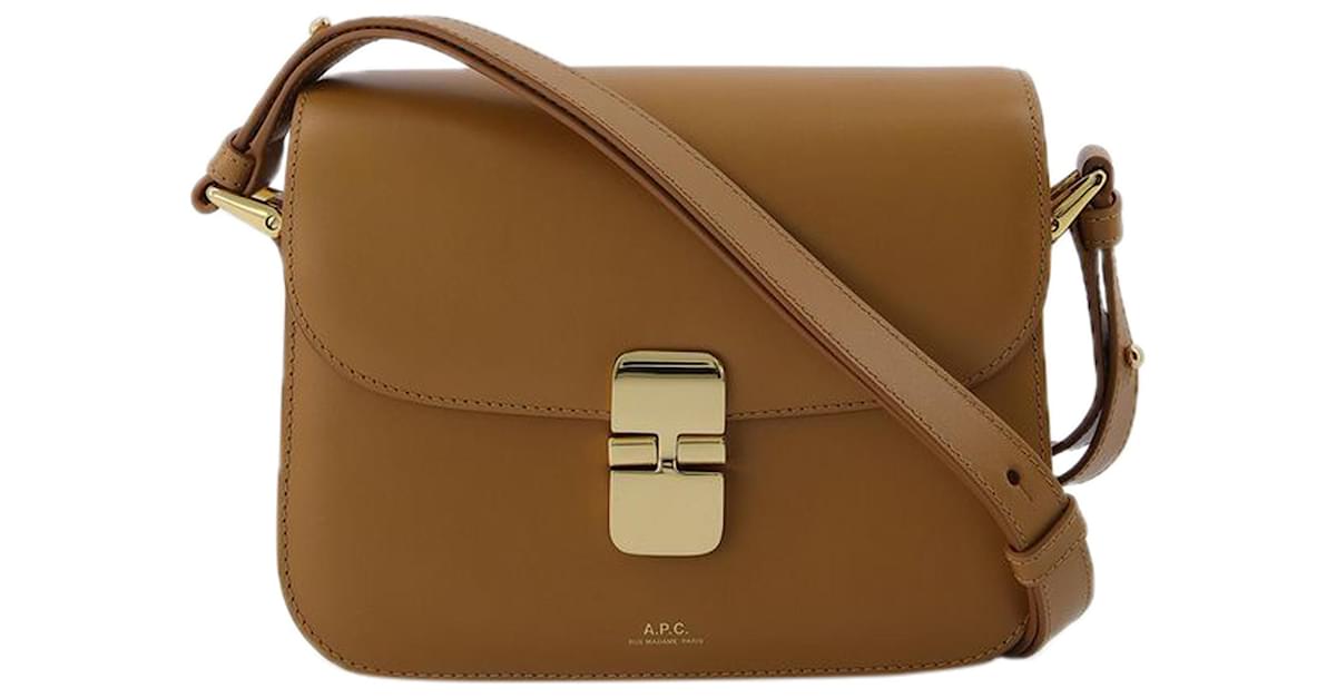 Apc Grace Small Bag in Brown Leather Beige ref.551542 - Joli Closet