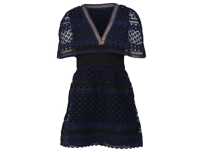 chinese dress ladies Blue Crepe Lace Midi Dress
