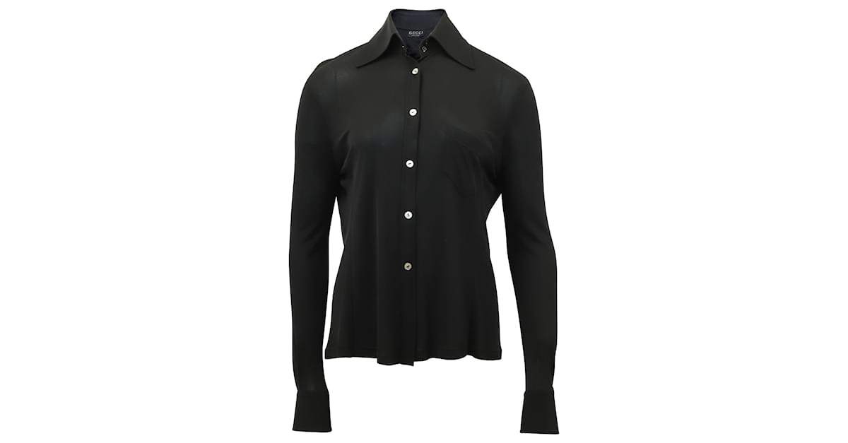 Gucci Button- Up Shirt in Black Silk ref.553751 - Joli Closet