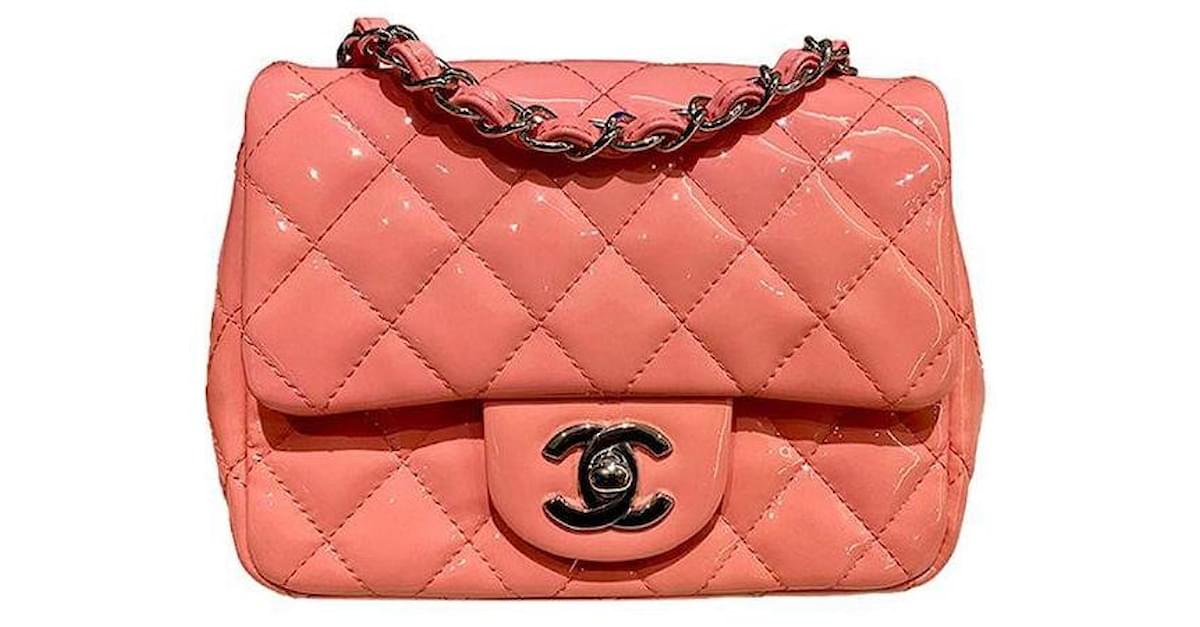 Pre-owned Chanel Medium Classic Double Flap Bag Neon Pink Lambskin Silver  Hardware