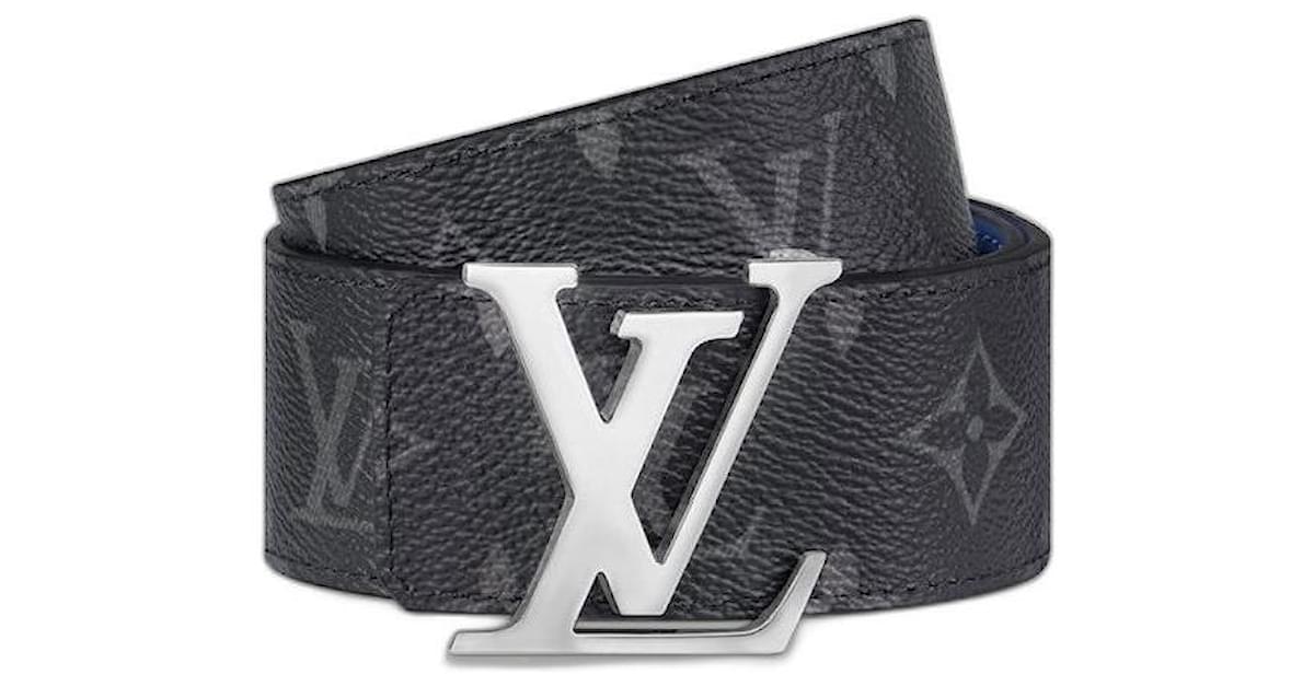 Louis Vuitton LV reversible Initials Belt Grey Leather ref.554795