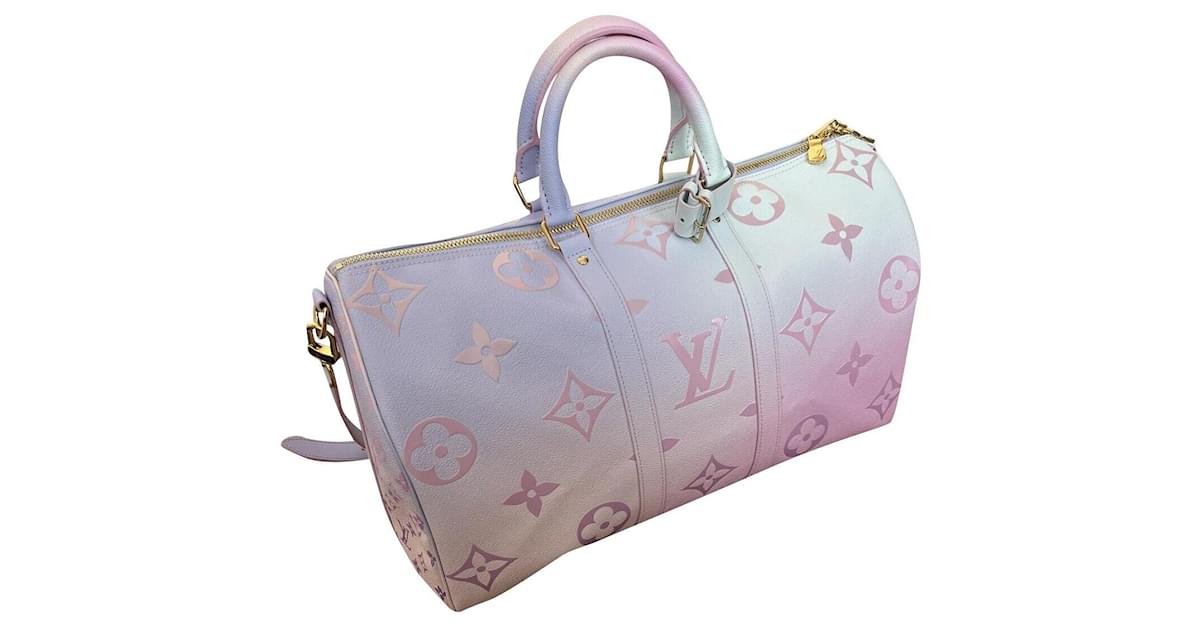 Louis Vuitton KEEPALL 45B Lever du soleil Cuir Rose ref.554918 - Joli Closet