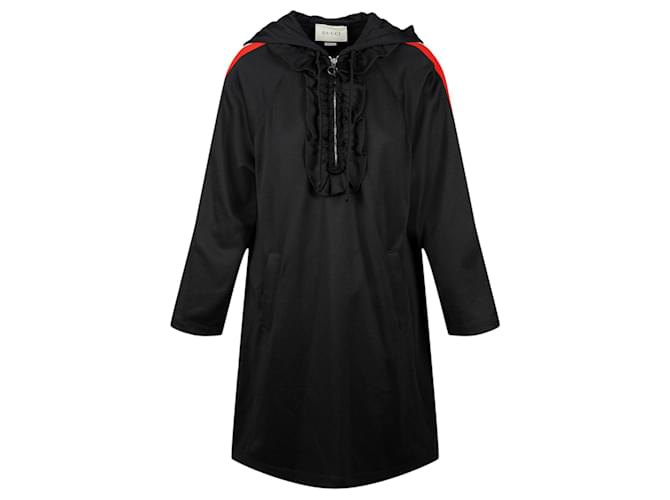 gucci hooded jersey dress Gucci Long-sleeve Hooded Jersey Track Dress In Black