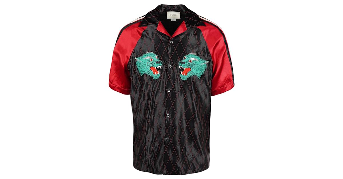 gucci panther bowling shirt