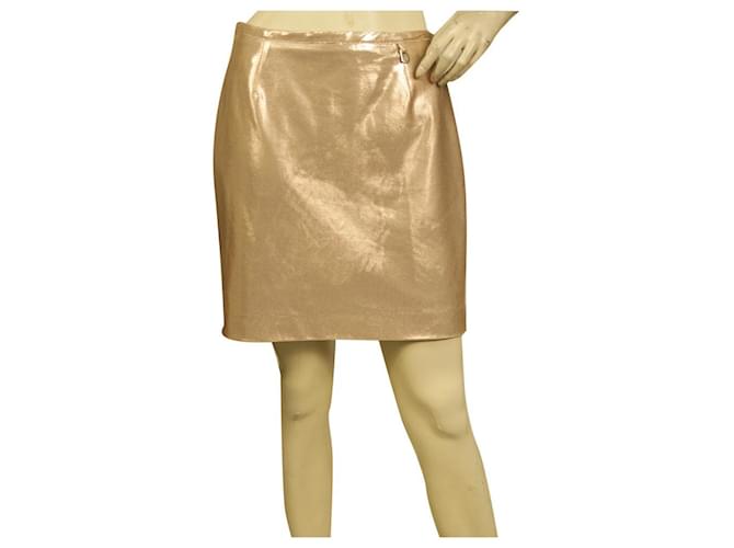 ミニスカート VERSACE Women Mini Skirts 10008291A04236 5B000 GOLD Versace Barocco Print Miniskirt | italist