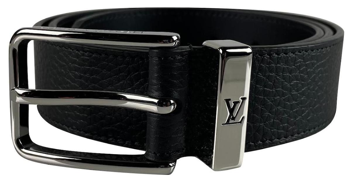 Louis Vuitton Black Leather Ceinture Carre Belt - Ann's Fabulous Closeouts