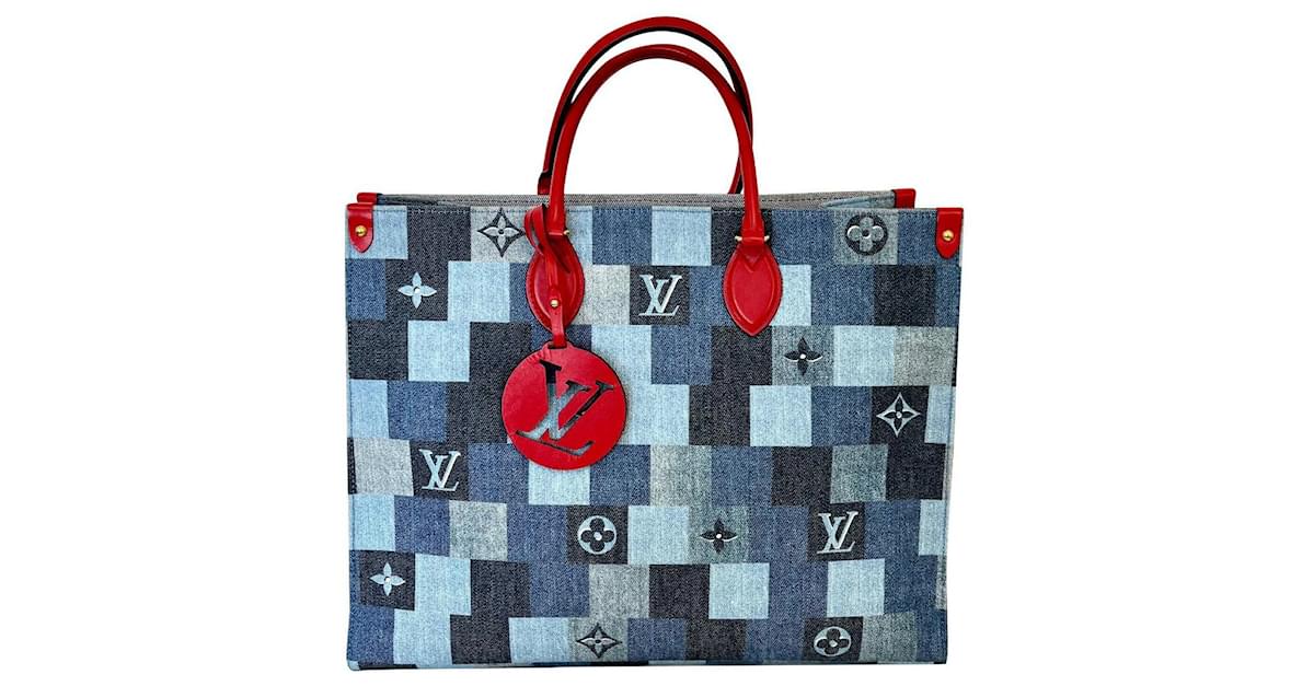 LOUIS VUITTON Onthego GM Womens tote bag M44992 blue x red ref