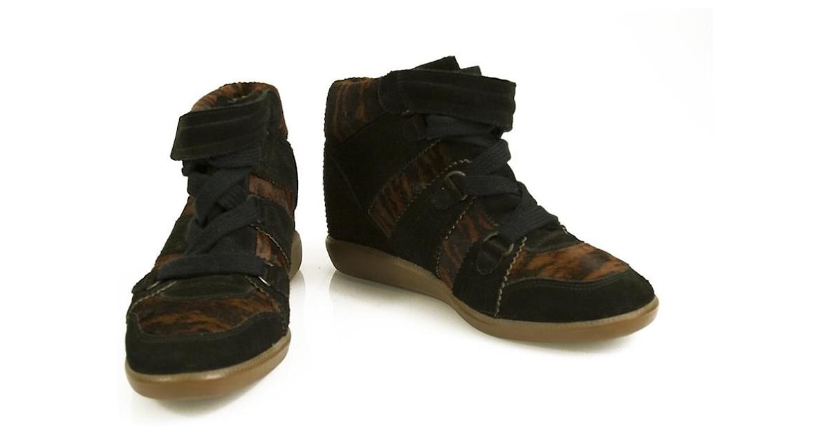 Isabel marant étoile discount wedge-sneakers bobby aus veloursleder