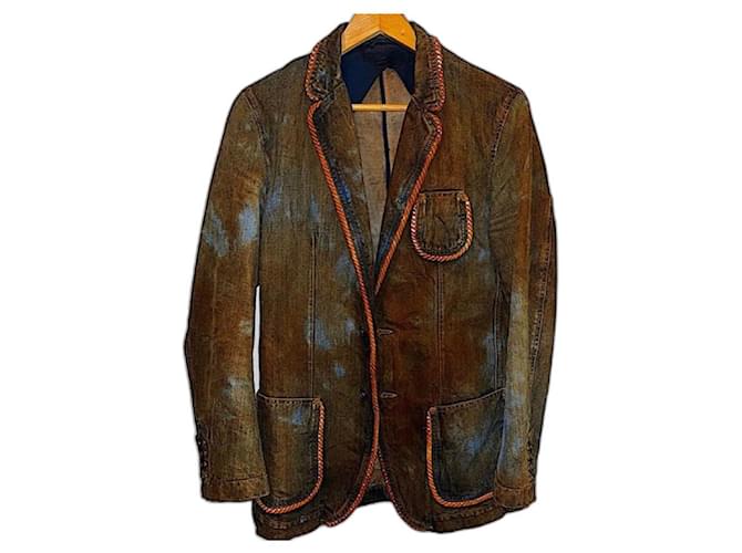 Alexander Mcqueen 05 AW Archive Runway Collection Mudded Denim