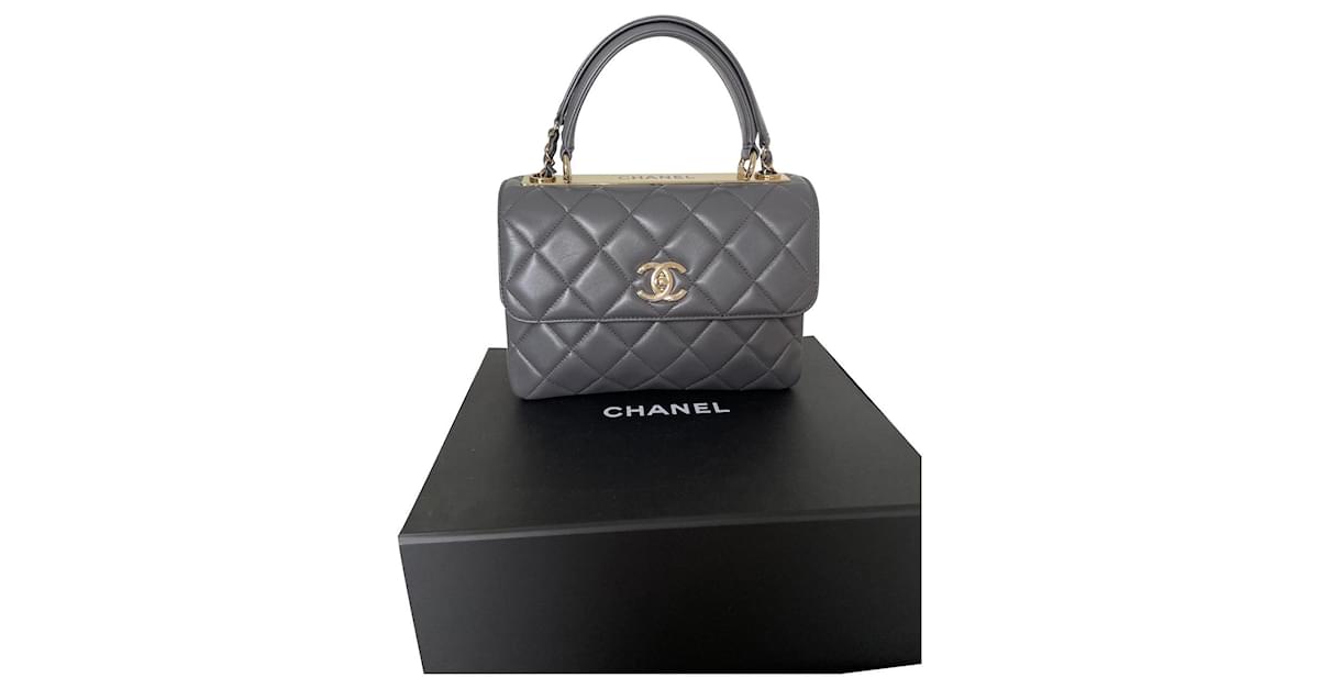 Chanel Trendy CC Grey Leather ref.561338