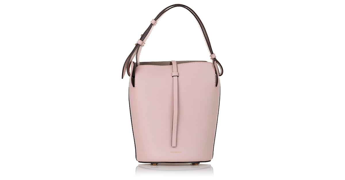 Burberry Pink The Medium Leather Bucket Bag Pony-style calfskin   - Joli Closet