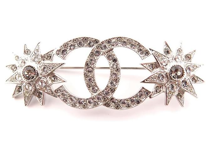 NEW CHANEL BROOCH STAR MOON LOGO CC STRASS PARIS DALLAS 2015