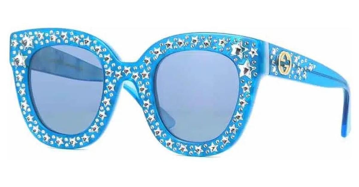 Gucci light hotsell blue sunglasses