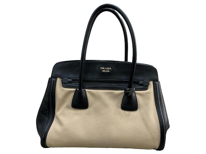 トートバッグ PRADA FW25 Sand canvas handbag (1BG472VOAH2DLI F0018) Natural Linen blend tote bag | PRADA