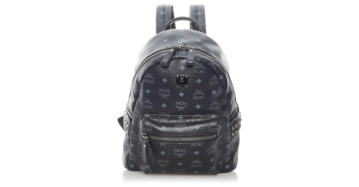 MCM Black Visetos Stark Leather Backpack Pony-style calfskin ref.540829 -  Joli Closet