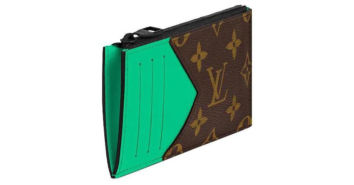 coin card holder leather small bag Louis Vuitton Green in Leather - 28140750