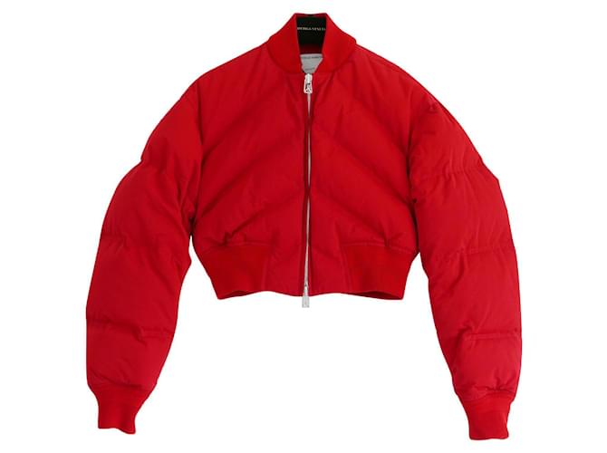 Bottega Veneta Resort 2021 Scarlet Down Puffer Bomber Jacket Red